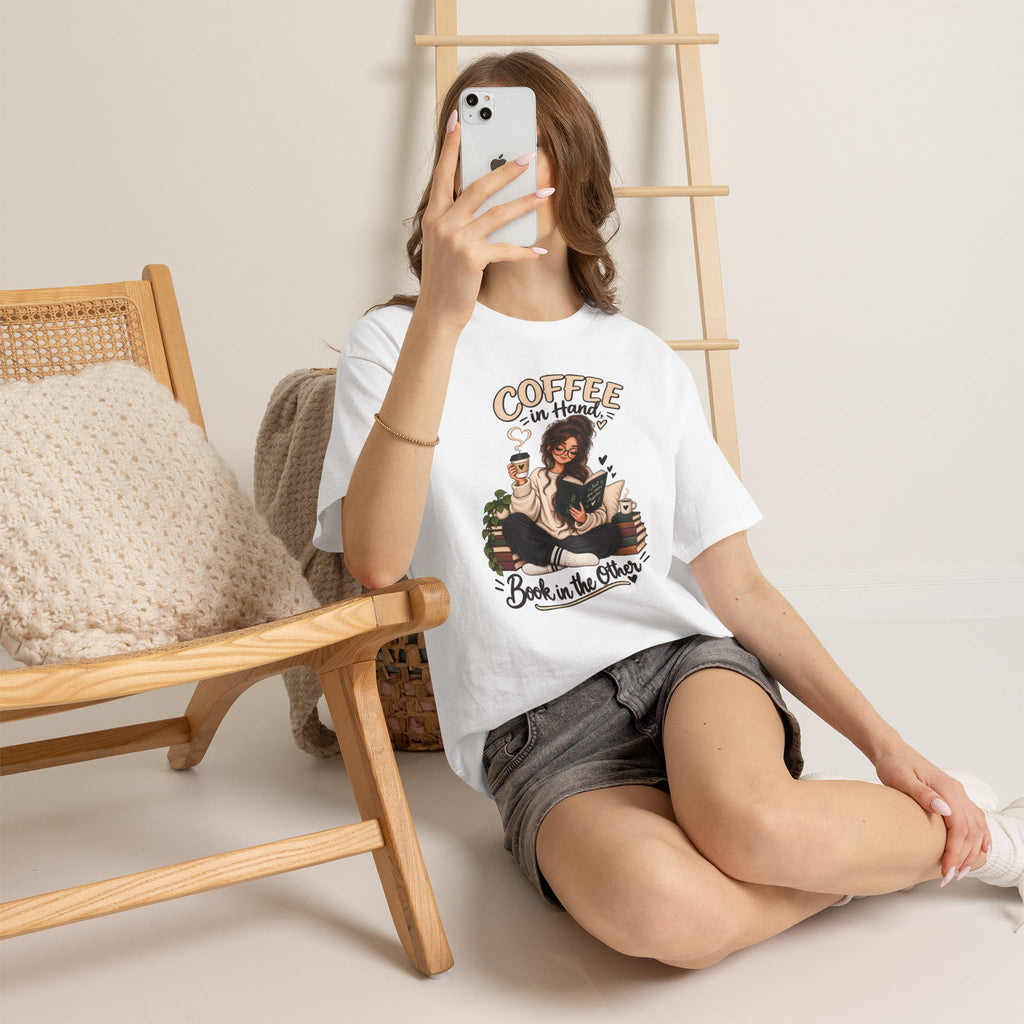 Coffee in Hand, Book in the Other T‑Shirt – Cozy Reader Coffee Lovers Tee