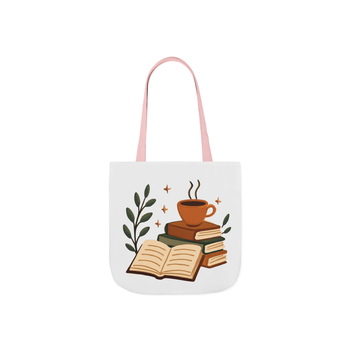 Cozy Books & Coffee Canvas Tote