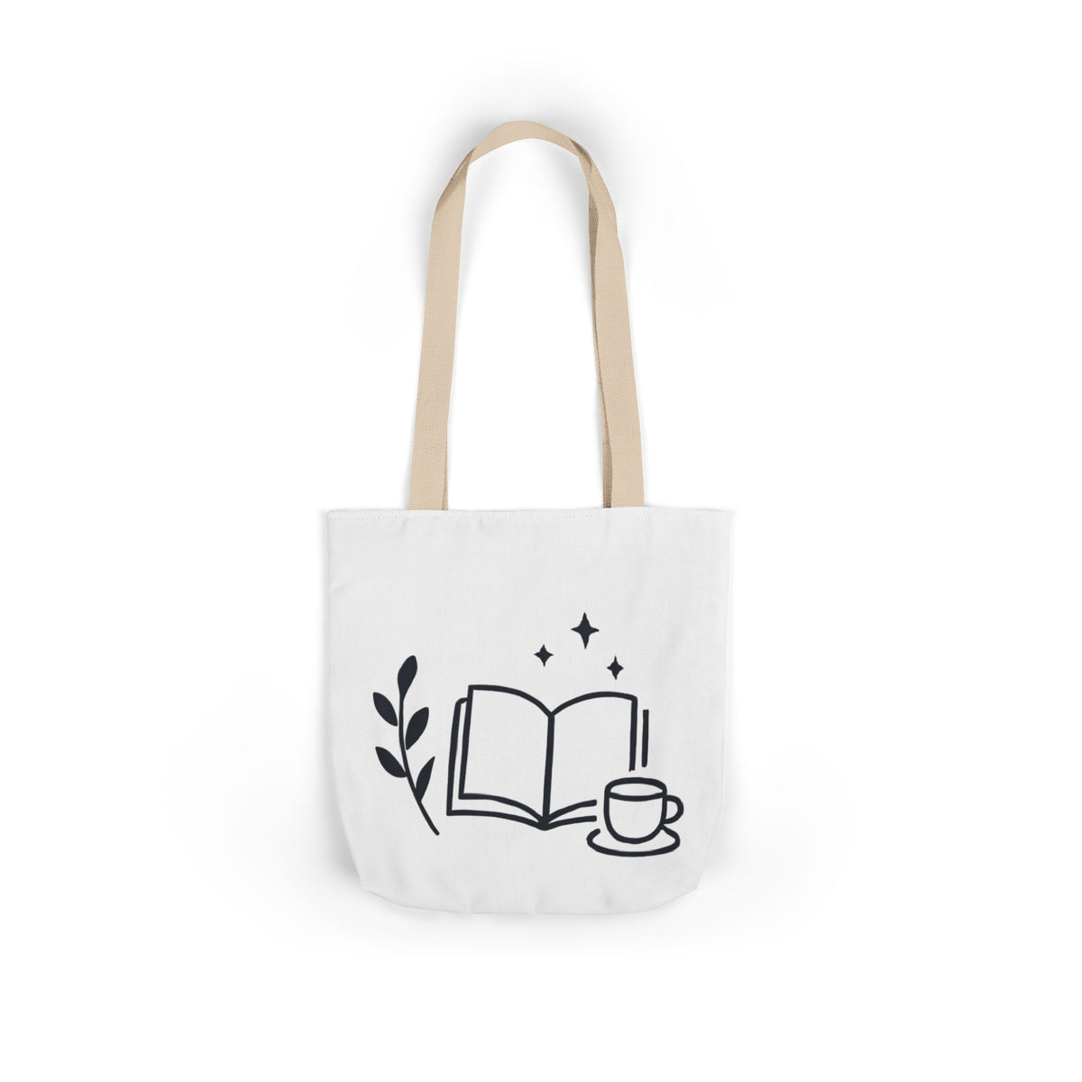 Cozy Books & Coffee Canvas Tote