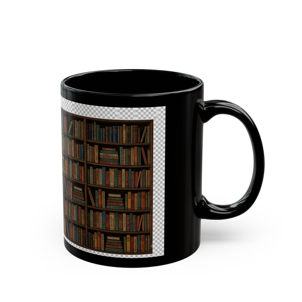 Library Bookshelf Coffee Mug — Vintage Book Lover Gift (11oz, 15oz)