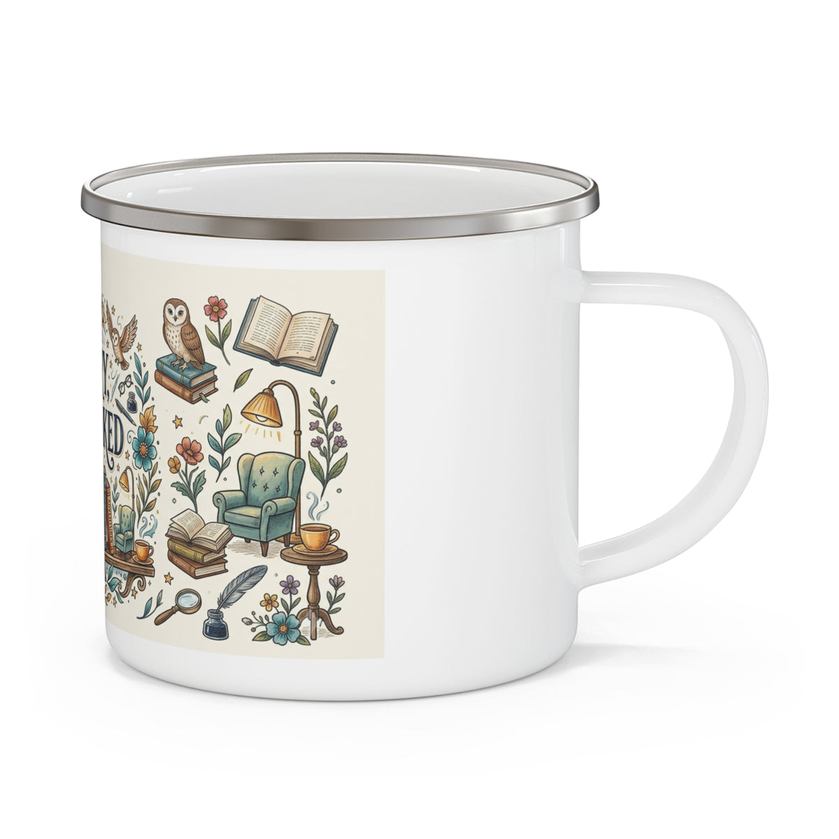 Sorry I'm Booked Enamel Camping Mug – Booklover Rustic Outdoor Coffee Cup