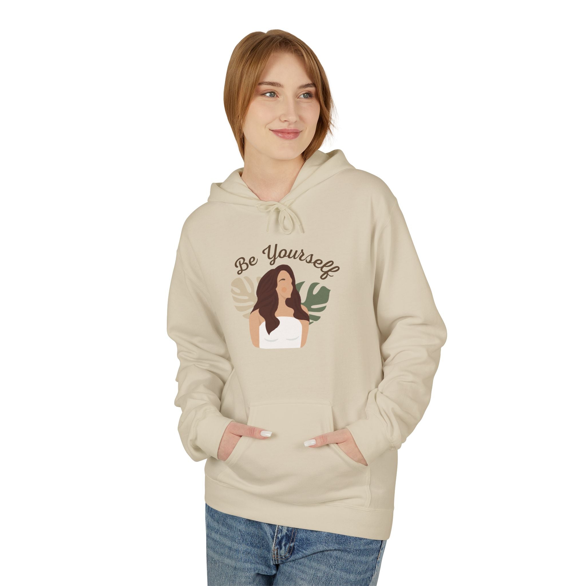 Be Yourself Botanical Hoodie — Women's Self-Love Graphic Hoodie