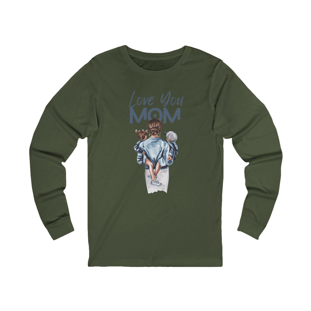 Love You Mom Long Sleeve Tee — Mother & Children Illustration