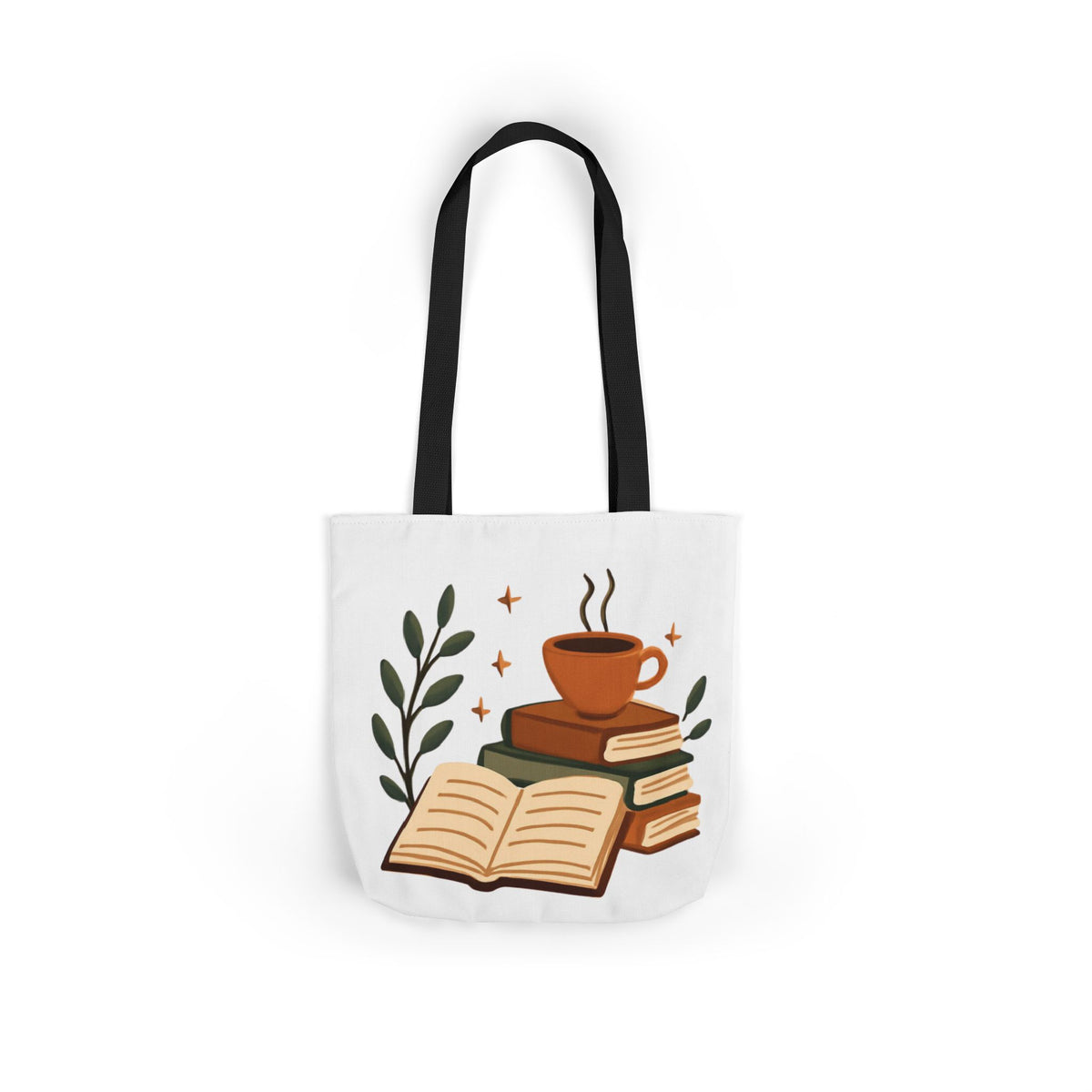 Cozy Books & Coffee Canvas Tote