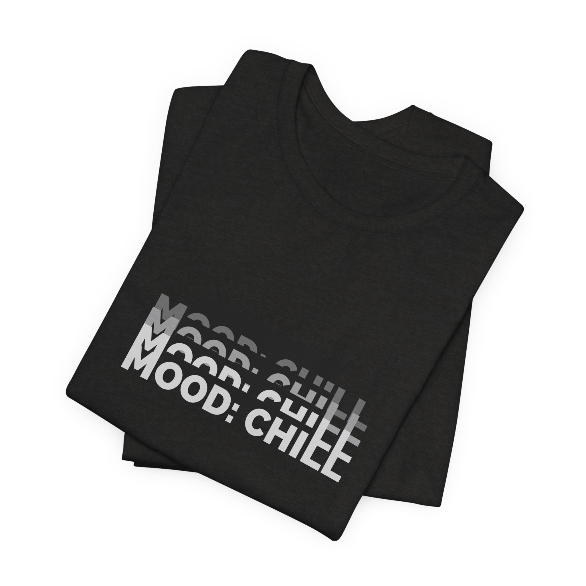 Mood: Chill Graphic Tee — Minimal Black Stripe Design