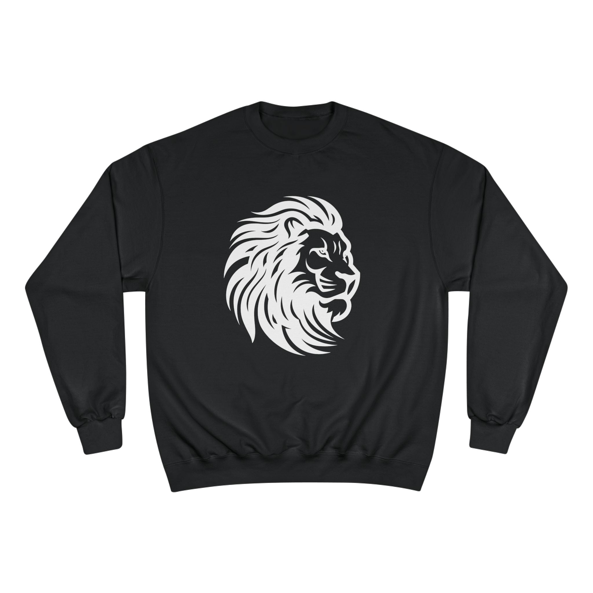 Lion Graphic Sweatshirt — Bold White Mane Crewneck for Men & Women