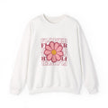 Flower Crewneck Sweatshirt — Retro Pink Daisy Graphic