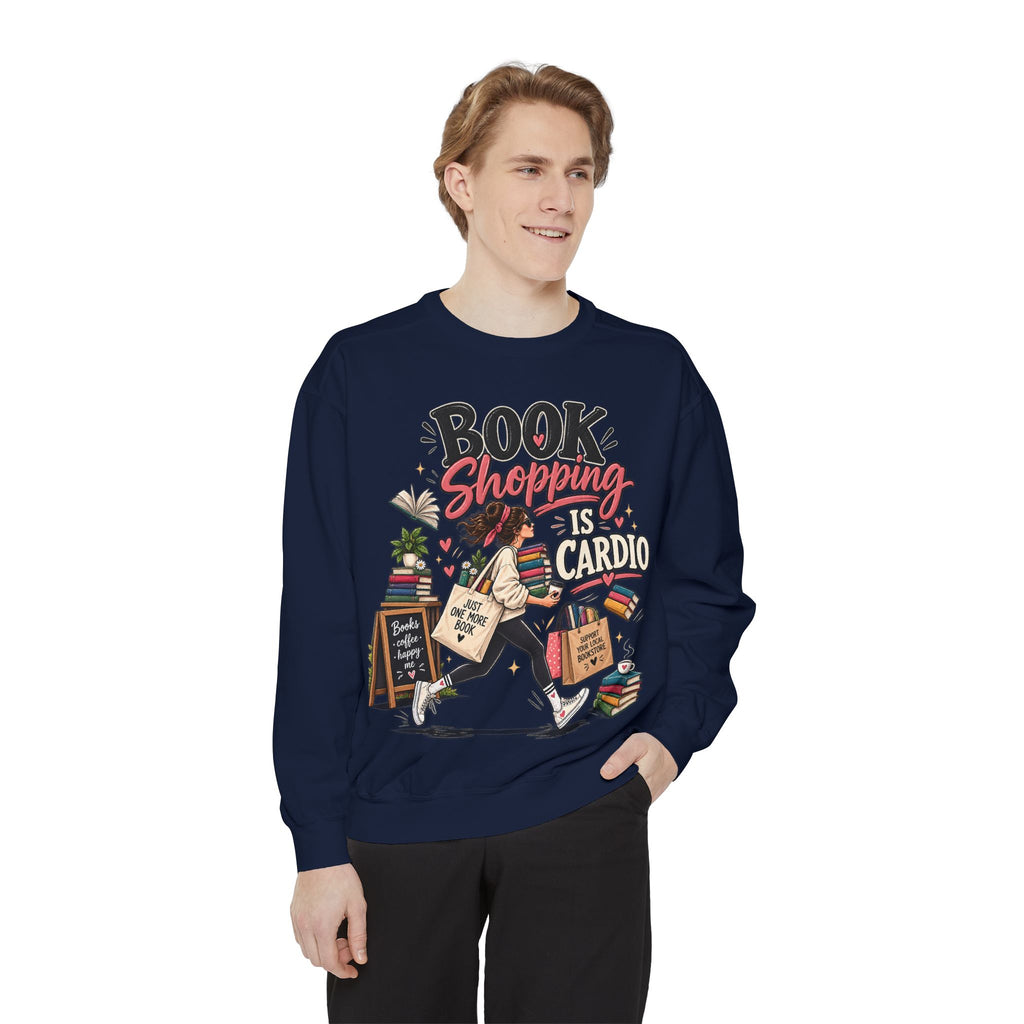 Book Shopping Is Cardio Sweatshirt — Cute Booklover Reading Crewneck