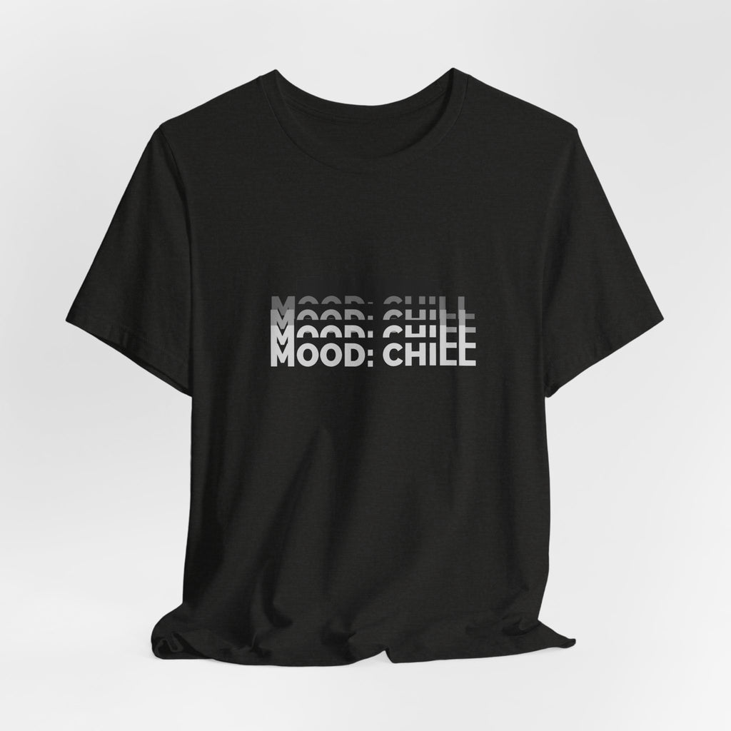 Mood: Chill Graphic Tee — Minimal Black Stripe Design