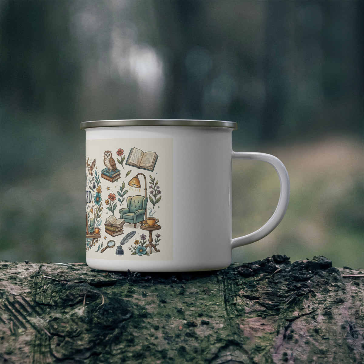 Sorry I'm Booked Enamel Camping Mug – Booklover Rustic Outdoor Coffee Cup