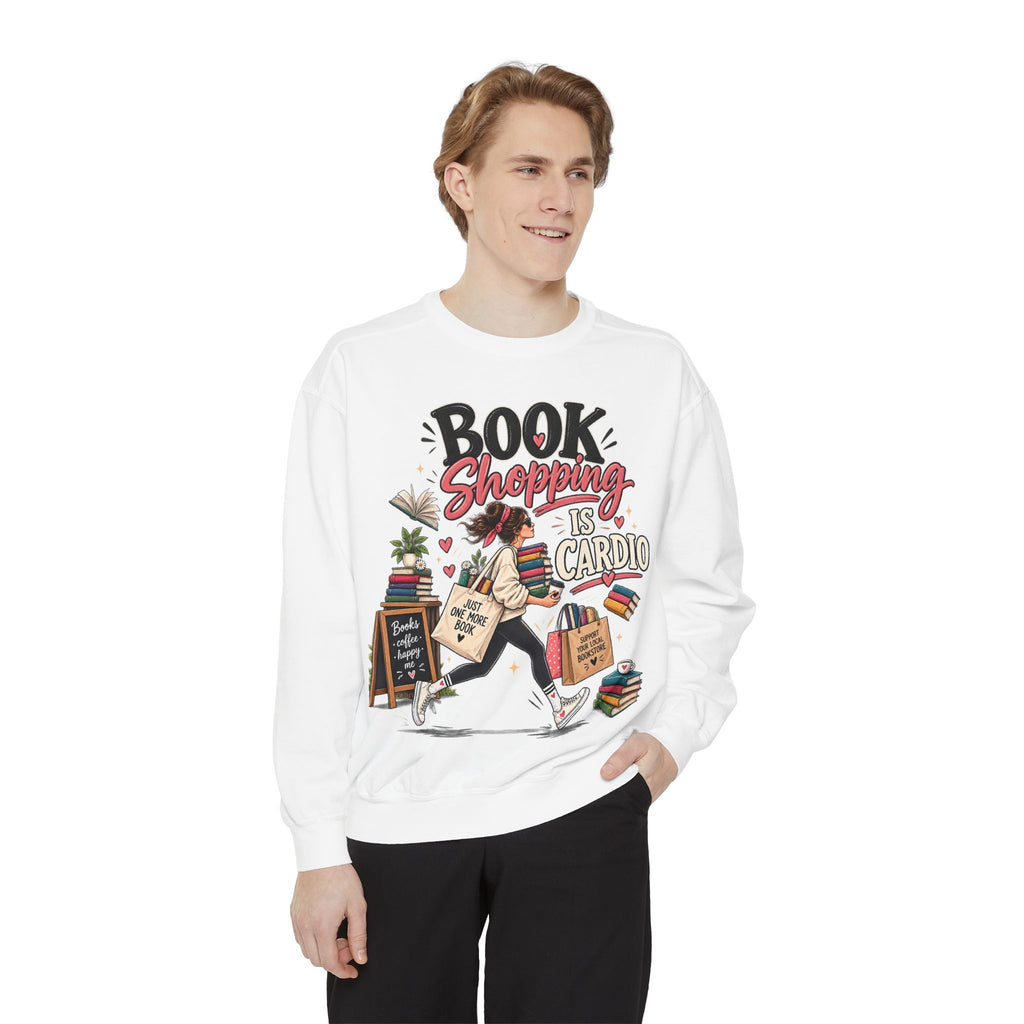 Book Shopping Is Cardio Sweatshirt — Cute Booklover Reading Crewneck
