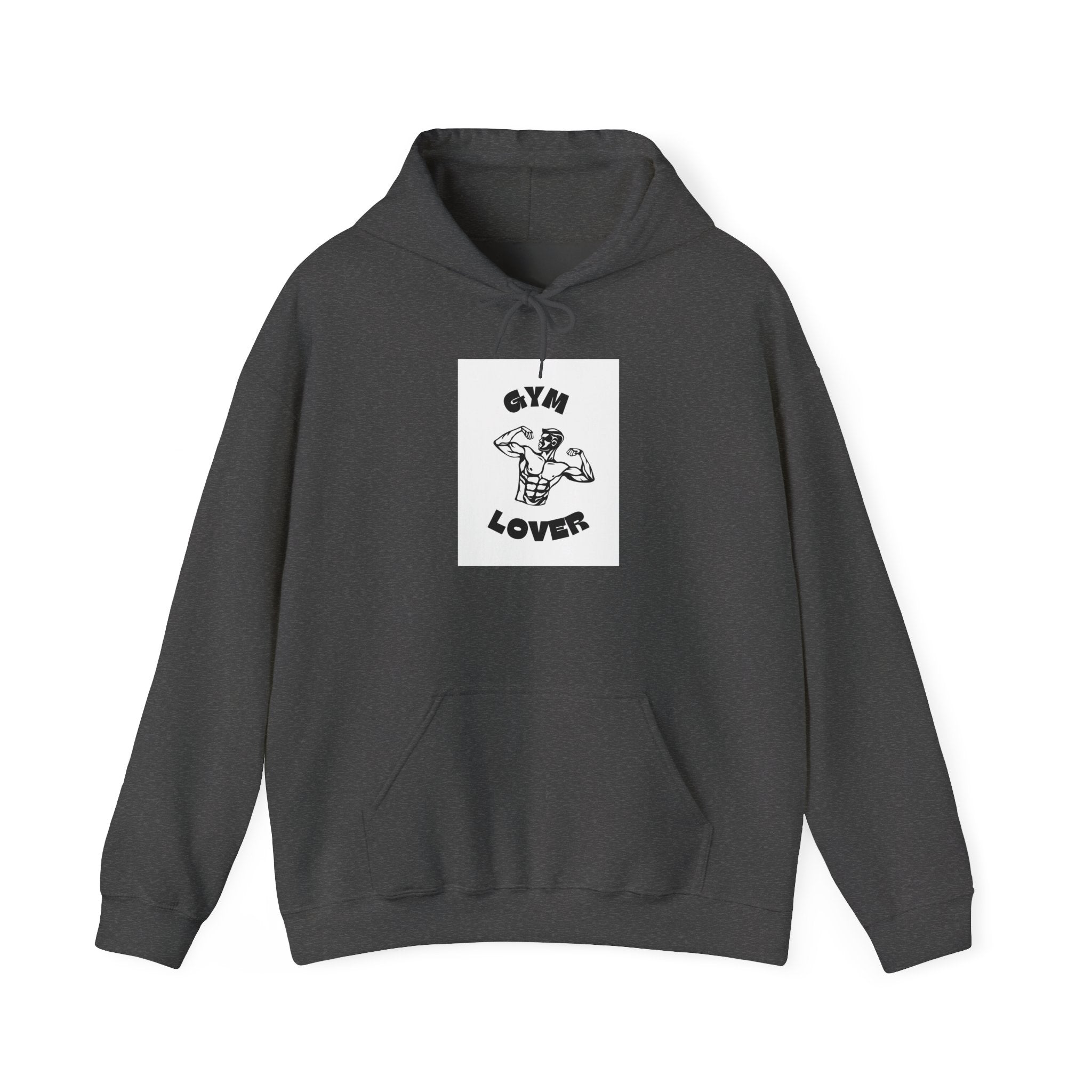 Gym Lover Hoodie | Cartoon Flexing Dumbbell Graphic, Fitness Pullover